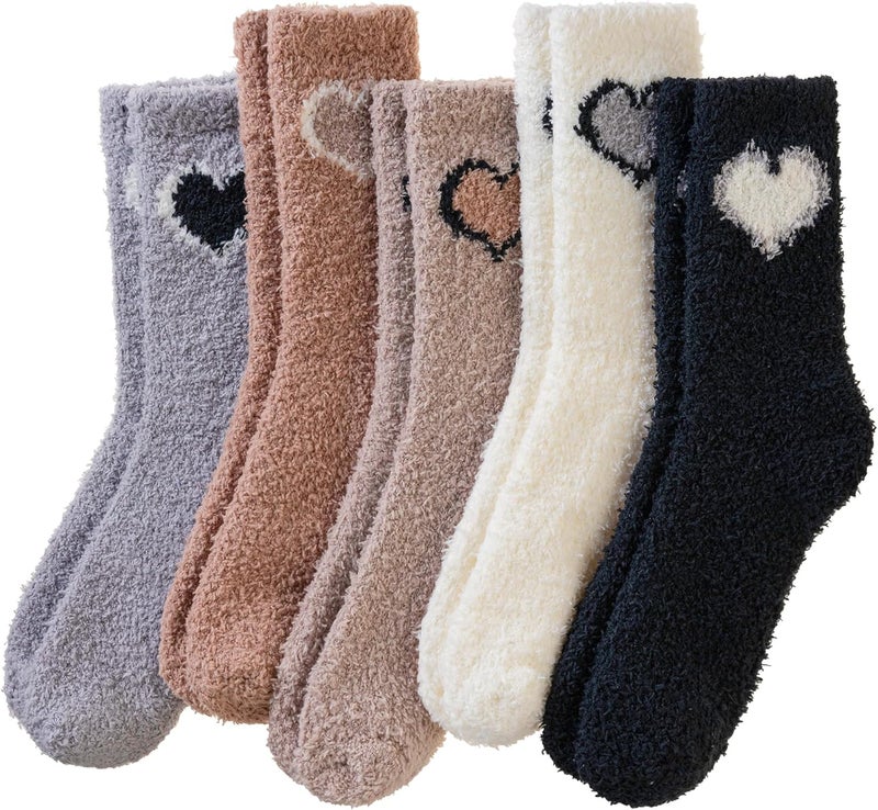 AMENLAN Store Women Fuzzy Slipper Socks Winter Microfiber Soft Cozy Plush Fluffy Socks Warm Comfy Thermal Home Sleeping Socks - Image 1